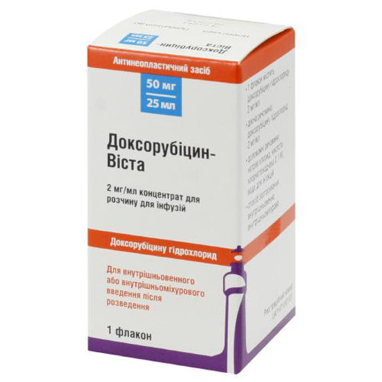 Доксорубіцин-Віста концентрат для розчину для інфузій 50 мг 25 мл