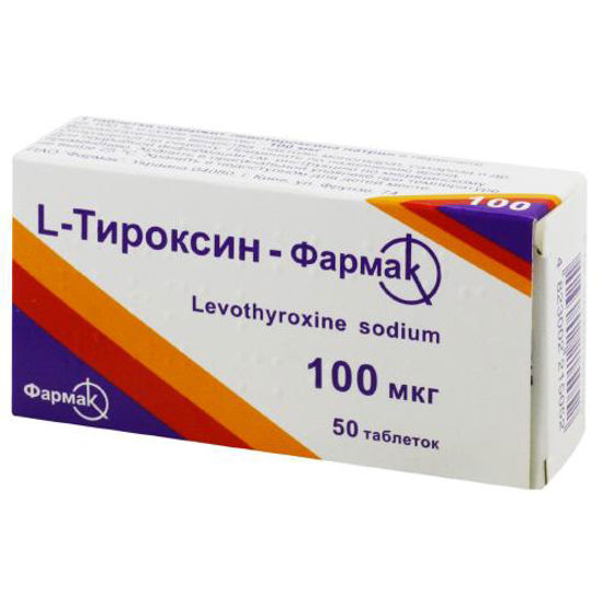 L-тироксин-Фармак таблетки 100мкг №50.