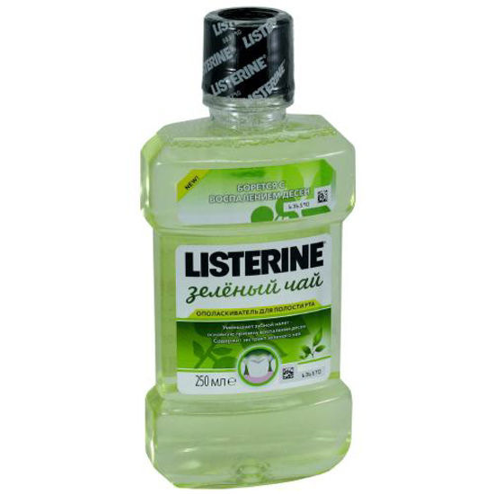 Ополісуквач для ротової порожнини Listerine (Лістерин) "Зелений чай" 250 мл