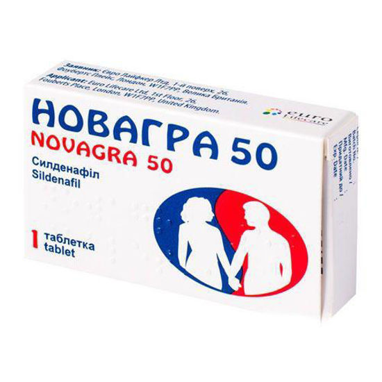 Новагра 50 таблетка 50мг