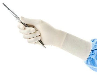 Фото Перчатки медицинские хирургические латексные без пудры стерильные Medi-grip pf (Меди-грип пф) размер 7.5 пара