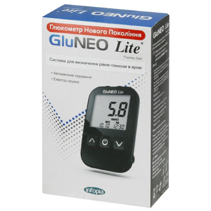 Світлина Глюкометр GluNeo Lite, система для визначення рівня глюкози в крові