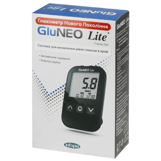 Глюкометр GluNeo Lite, система для визначення рівня глюкози в крові